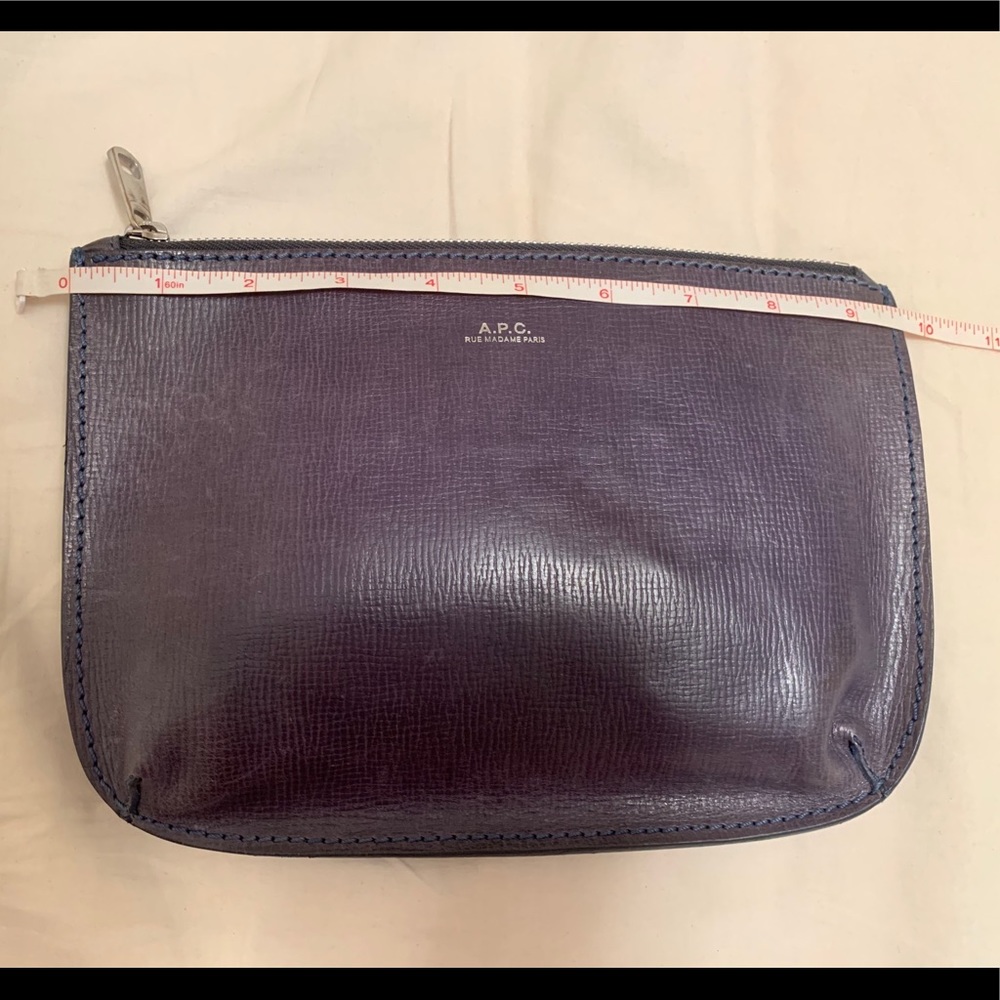 A.P.C. dark blue clutch